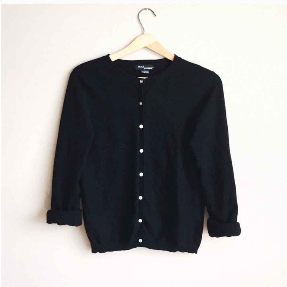 Black cashmere cardigan